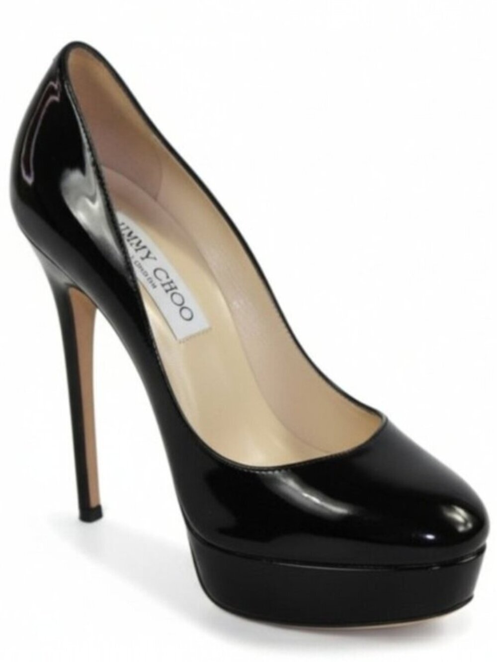 Jimmy Choo Cosmic Black Patent Leather Platform Stiletto Pumps Size 36